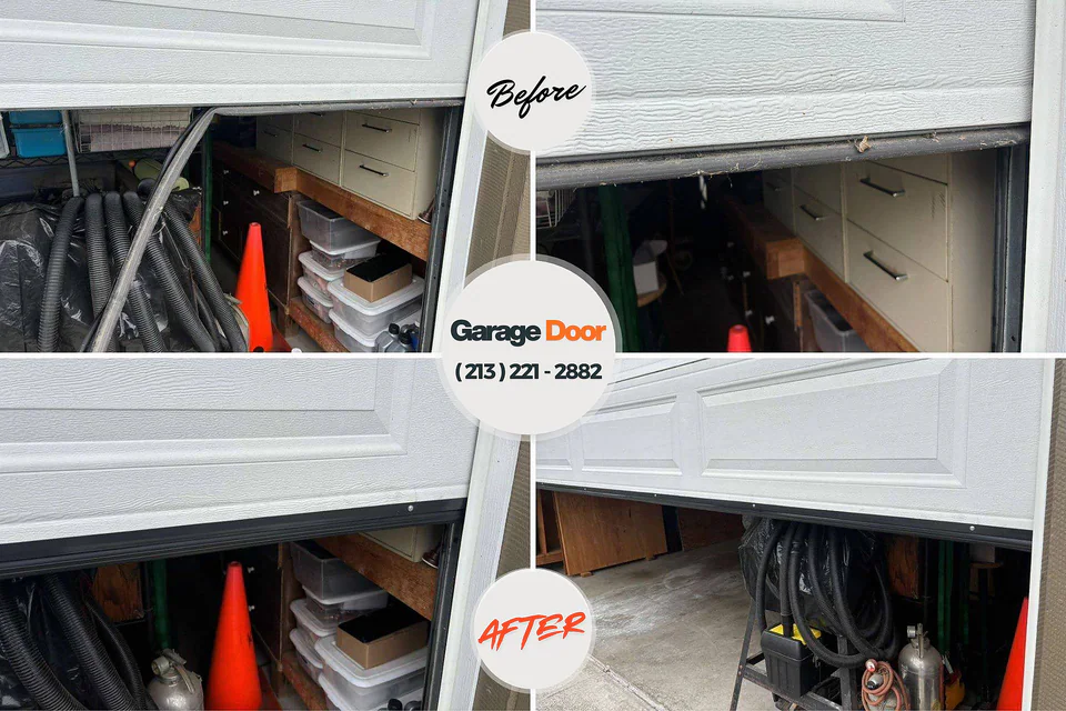 Before and after: garage door repair Oaklyn, NJ